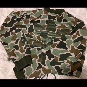 Cropped Adidas Camo Print Sweatshirt
